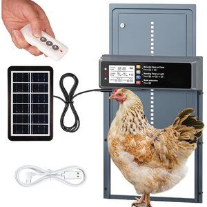 Automatic Chicken Coop Door Solar Powered, LCD Display Automatic Chicken Door wi